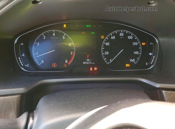 1HGCV2F60JA034667 2018 HONDA ACCORD Silver Вид щитка приладів