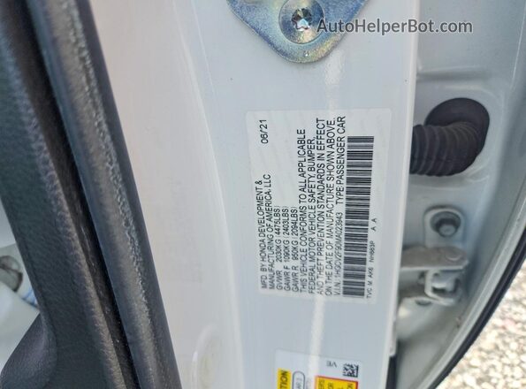 1HGCV2F90MA023943 2021 HONDA ACCORD Белый Вид подкапотного пространства