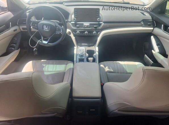 1HGCV2F91KA033183 2019 HONDA ACCORD White Widok deski rozdzielczej