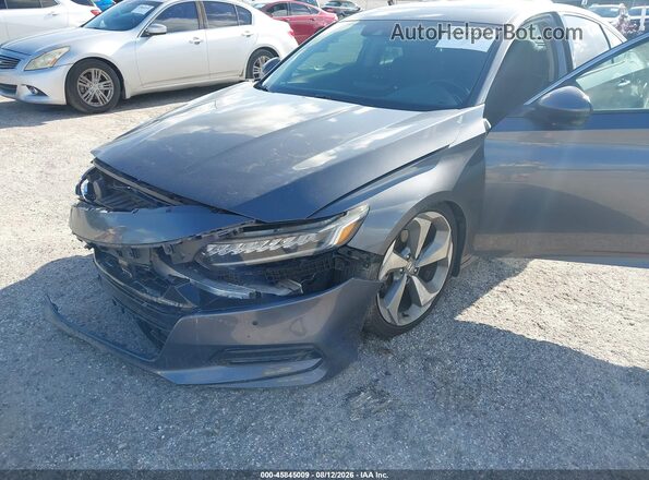 1HGCV2F92JA018383 2018 HONDA ACCORD Gray Widok z przodu