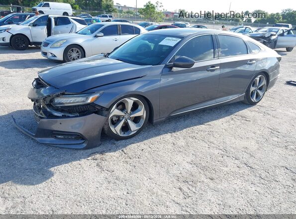 1HGCV2F92JA018383 2018 HONDA ACCORD Gray Przód lewy