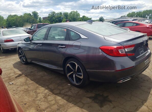 1HGCV2F93KA034738 2019 HONDA ACCORD Gray Trasero izquierdo