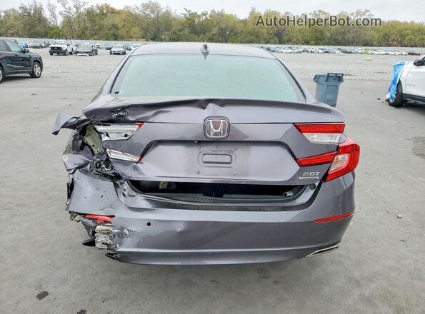 1HGCV2F94JA043611 2018 HONDA ACCORD Gray Rear view