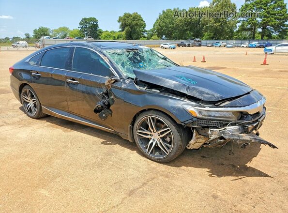 1HGCV2F94MA000424 2021 HONDA ACCORD Black Przód prawy