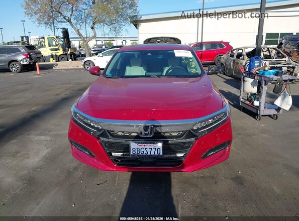 1HGCV2F95JA000637 2018 HONDA ACCORD Red Vista interior trasera