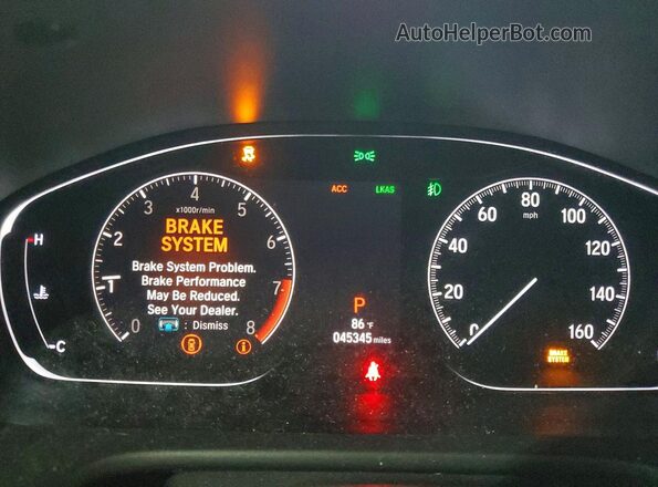 1HGCV2F95KA014751 2019 HONDA ACCORD Black Widok zestawu wskaźników