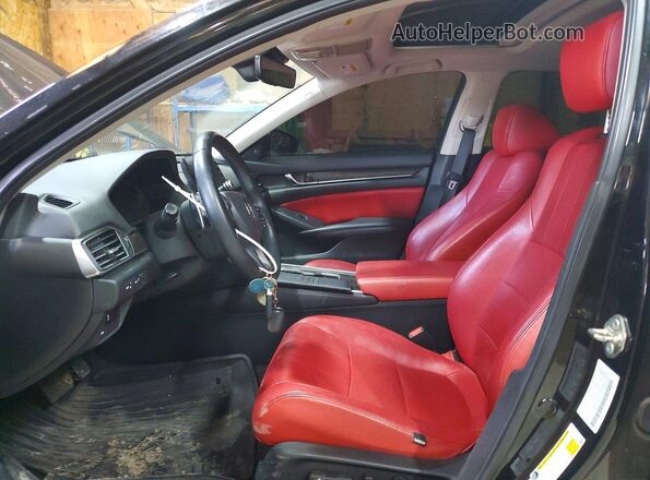 1HGCV2F95KA014751 2019 HONDA ACCORD Black Widok wnętrza z przodu