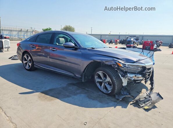 1HGCV2F96JA052620 2018 HONDA ACCORD Серый Передняя правая четверть