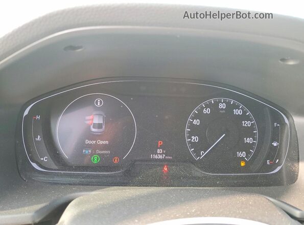1HGCV2F99KA017636 2019 HONDA ACCORD White Вид щитка приладів