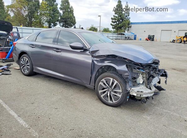 1HGCV3F12KA004436 2019 HONDA ACCORD Gray Передня права чверть
