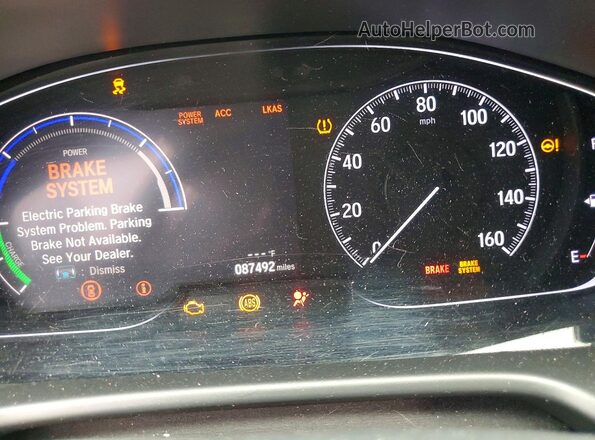 1HGCV3F12KA004436 2019 HONDA ACCORD Gray Вид щитка приладів