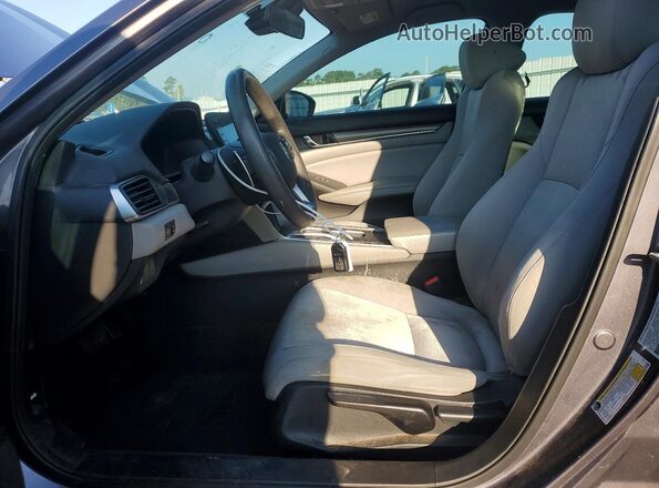 1HGCV3F19JA007543 2018 HONDA ACCORD Gray წინა სალონის ხედი