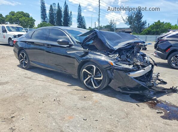 1HGCV3F20NA026514 2022 HONDA ACCORD Черный Передняя правая четверть