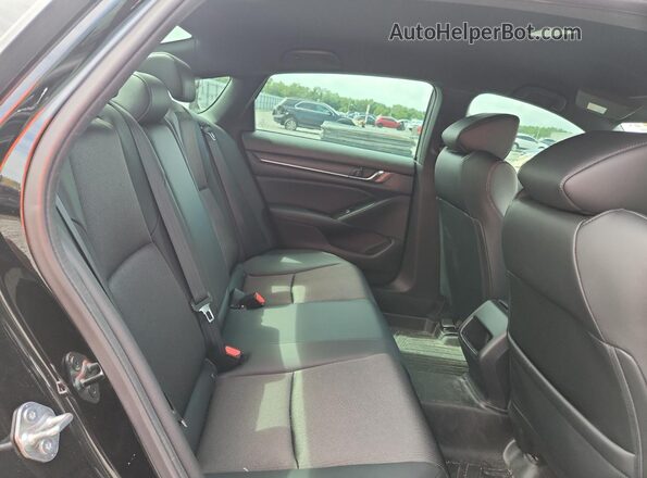 1HGCV3F21NA036341 2022 HONDA ACCORD Black უკანა სავარძლების ხედი