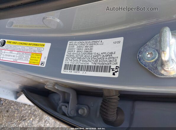 1HGCV3F27NA042046 2022 HONDA ACCORD Light Blue ძრავის განყოფილების ხედი