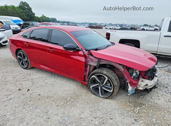 1HGCV3F2XNA013026 2022 HONDA ACCORD Красный Передняя правая четверть