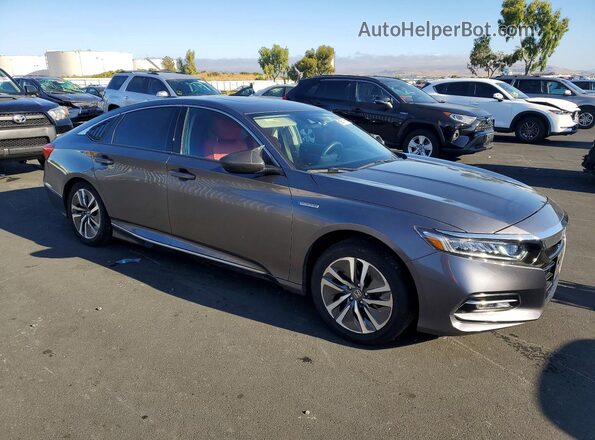 1HGCV3F47JA011407 2018 HONDA ACCORD Gray Delantero derecho