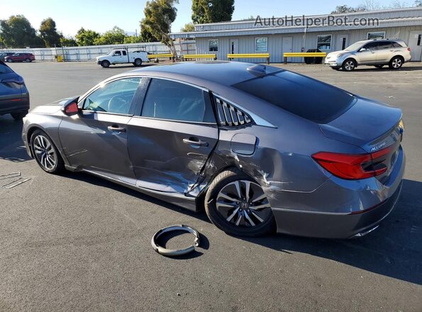 1HGCV3F47JA011407 2018 HONDA ACCORD Gray Trasero izquierdo