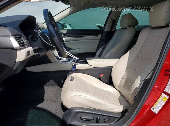 1HGCV3F53JA006116 2018 HONDA ACCORD Красный Вид салона спереди