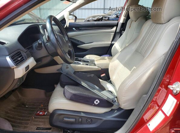 1HGCV3F62JA011221 2018 HONDA ACCORD Red წინა სალონის ხედი