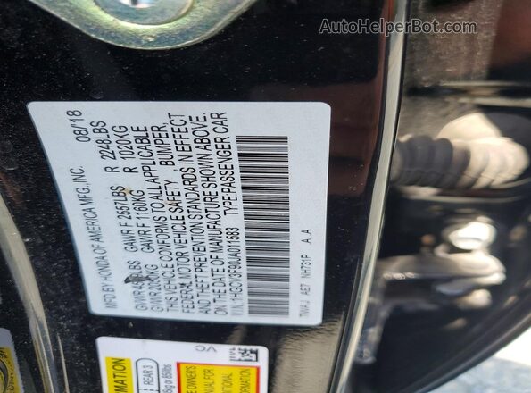 1HGCV3F90JA011583 2018 HONDA ACCORD Black Vista del compartimento del motor