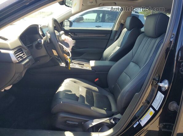 1HGCV3F90NA040202 2022 HONDA ACCORD Black Widok wnętrza z przodu