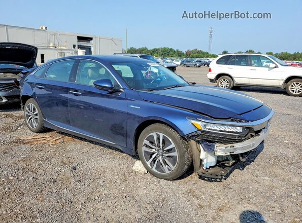 1HGCV3F91KA018110 2019 HONDA ACCORD Blue Delantero derecho