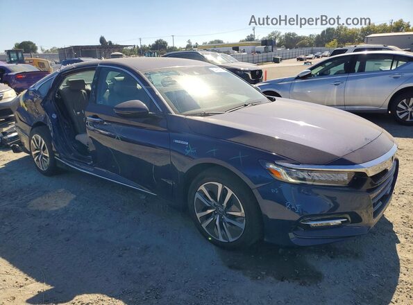 1HGCV3F92KA010775 2019 HONDA ACCORD Синий Передняя правая четверть