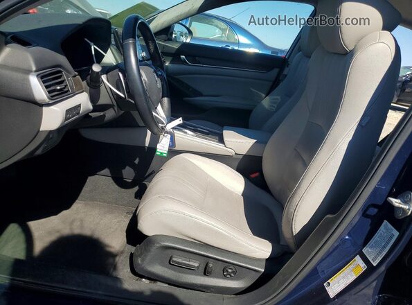1HGCV3F92KA010775 2019 HONDA ACCORD Синий Вид салона спереди