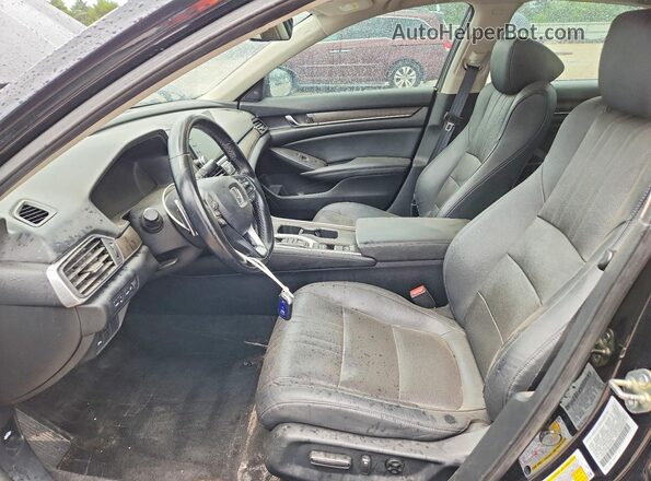 1HGCV3F93KA021543 2019 HONDA ACCORD Черный Вид салона спереди