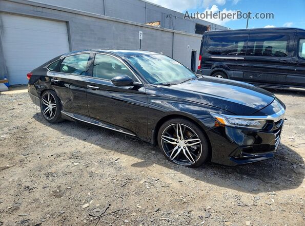 1HGCV3F94NA022091 2022 HONDA ACCORD Черный Передняя правая четверть