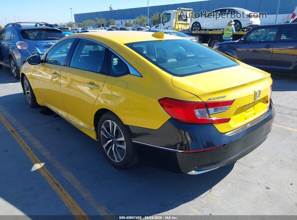 1HGCV3F96KA013436 2019 HONDA ACCORD Yellow Задня ліва чверть