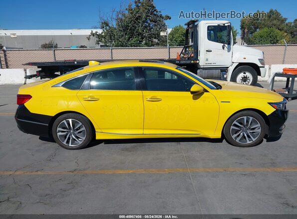 1HGCV3F96KA013436 2019 HONDA ACCORD Yellow Вид задньої частини салону