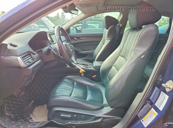 1HGCV3F9XJA800355 2018 HONDA ACCORD Blue წინა სალონის ხედი