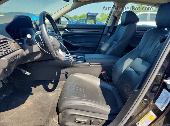 1HGCV3F9XMA010784 2021 HONDA ACCORD Black Widok wnętrza z przodu