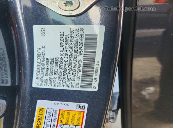 1HGCY1F20PA057096 2023 HONDA ACCORD Charcoal Engine compartment view