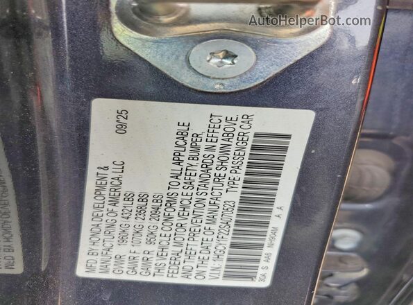 1HGCY1F22SA070523 2025 HONDA ACCORD Gray ძრავის განყოფილების ხედი