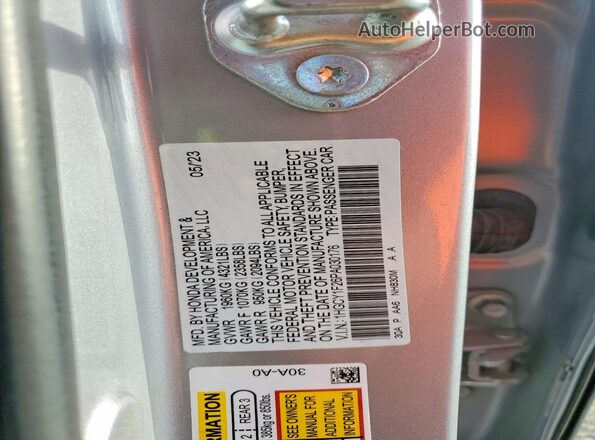 1HGCY1F26PA030176 2023 HONDA ACCORD Silver Շարժիչի բաժամունքի տեսք