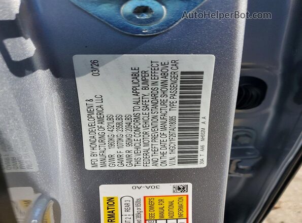 1HGCY1F26TA018085 2026 HONDA ACCORD Silver Շարժիչի բաժամունքի տեսք