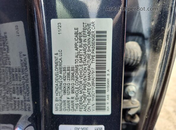 1HGCY1F28RA017917 2024 HONDA ACCORD Gray Շարժիչի բաժամունքի տեսք