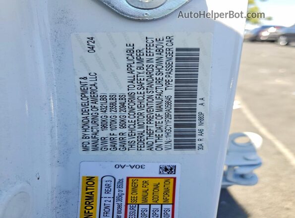 1HGCY1F28RA058645 2024 HONDA ACCORD White Vista del compartimento del motor