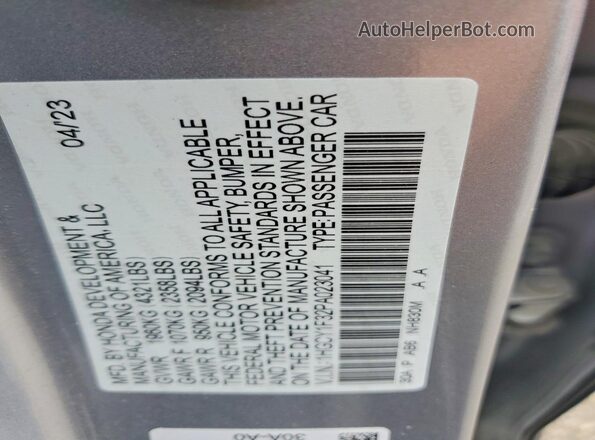 1HGCY1F32PA023041 2023 HONDA ACCORD Silver Вид підкапотного простору