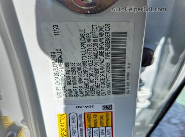 1HGCY1F37RA023636 2024 HONDA ACCORD Белый Вид подкапотного пространства