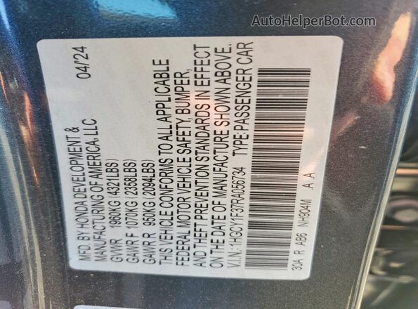 1HGCY1F37RA056734 2024 HONDA ACCORD Gray ძრავის განყოფილების ხედი