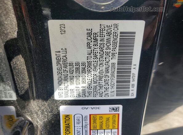 1HGCY1F3XRA032668 2024 HONDA ACCORD Black Вид підкапотного простору