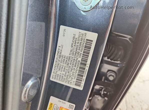 1HGCY1F43TA002038 2026 HONDA ACCORD Gray Widok komory silnika