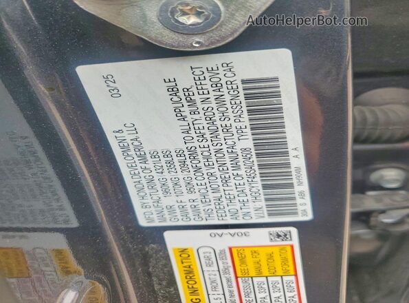 1HGCY1F45SA024508 2025 HONDA ACCORD Gray Շարժիչի բաժամունքի տեսք