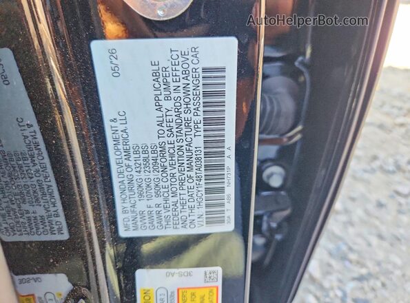 1HGCY1F48TA038131 2026 HONDA ACCORD Black ძრავის განყოფილების ხედი