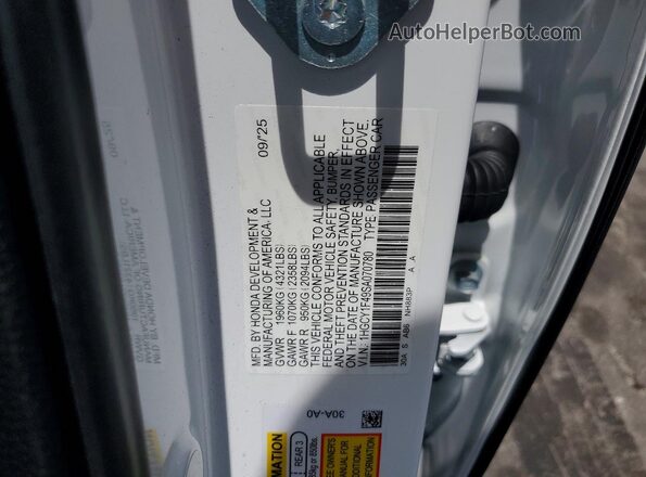 1HGCY1F49SA070780 2025 HONDA ACCORD White Շարժիչի բաժամունքի տեսք
