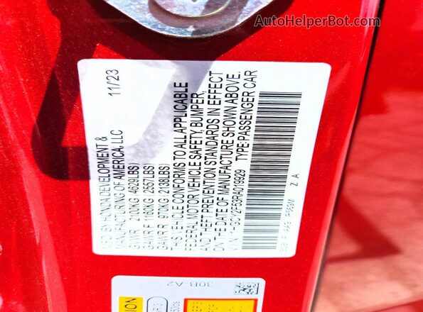 1HGCY2F53RA019929 2024 HONDA ACCORD Red Շարժիչի բաժամունքի տեսք